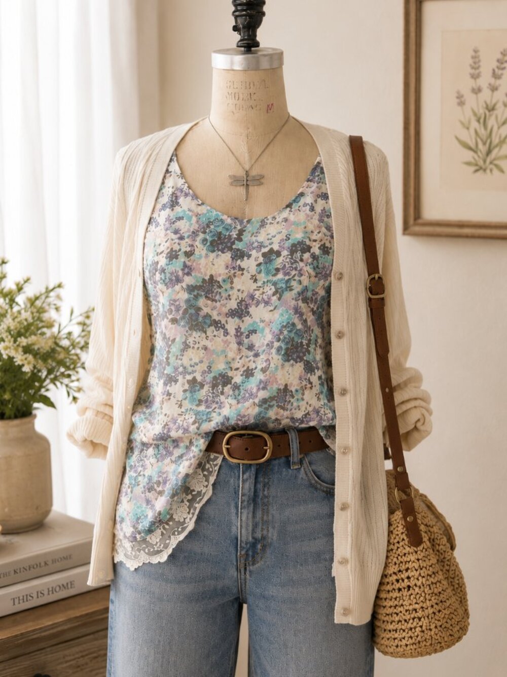 100% Silk Floral Tunic Top